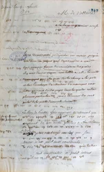 Brief von Voltaire, als er als Geheimagent in Den Haag arbeitete, an den französischen Außenminister in Paris, 1. August 1743